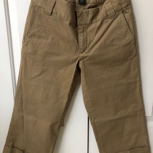 Banana Republic Tan Pinstripe Stretch Capri pants